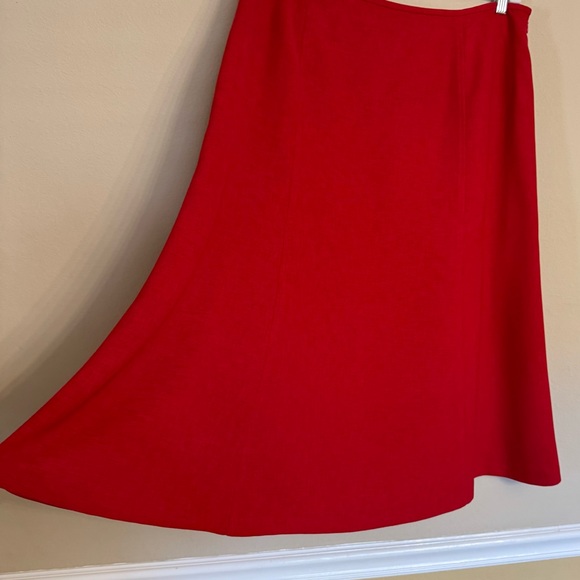 KASPER Red Fully Lined BLAZER & FLARE SKIRT SUIT Set Size 18 Business Career - Picture 12 of 16